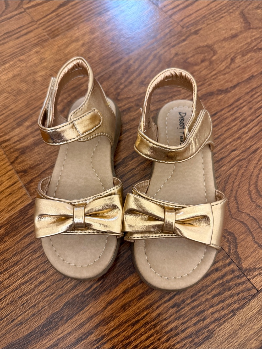 Dream Pairs Metallic Gold Bow Sandals for Kids